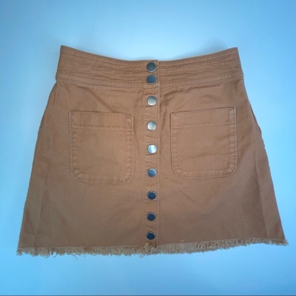 Madewell High-Waist A Line Snap Skirt Brown 00 - Picture 4 of 16